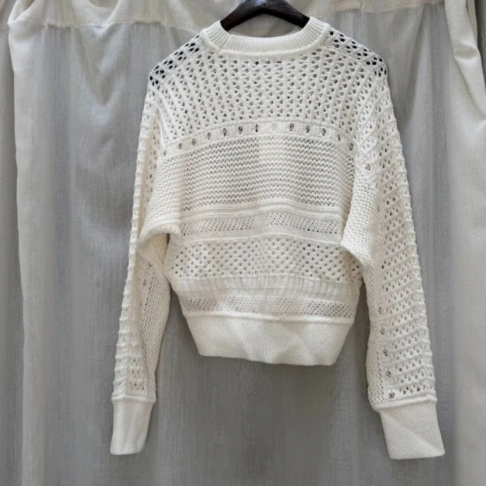 Madewell Open-Knit Sweater‎ | Size S | Cream/Ivory | Fair Trade *Flaw* - Picture 2 of 5
